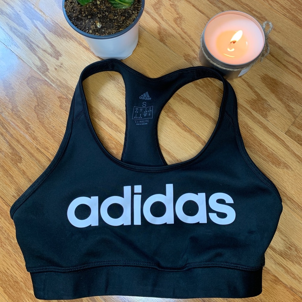 ADIDAS black size small racer-back sports bra